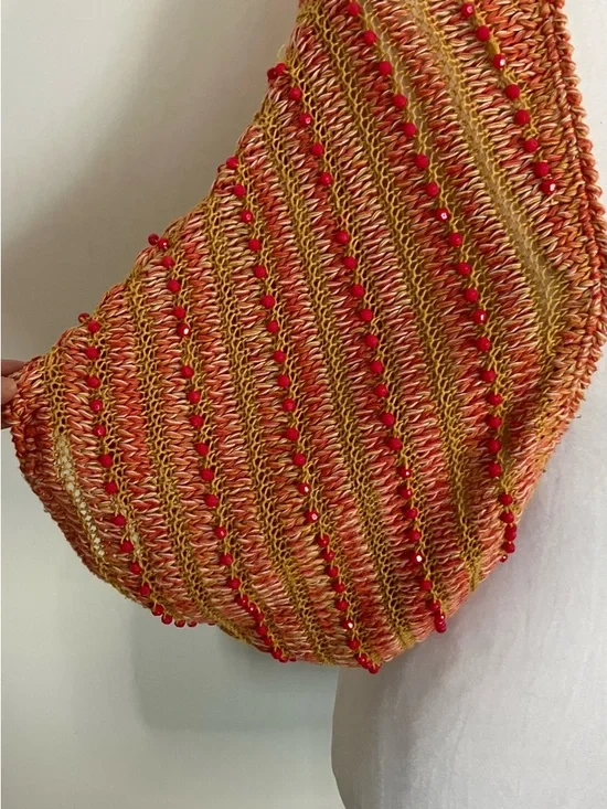 Anthropologie Charlie & Robin Leahi Beaded Shrug S/M Crochet Boho Festival Layer - Picture 5 of 6